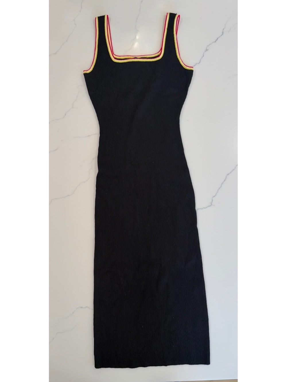 Almost Famous Ribbed Knit Tank Midi Dress Black Size Medium